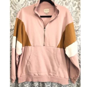 American Eagle color block quarter zip